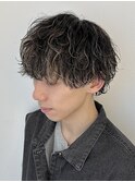 波巻きパーマ 波巻きスパイラル ホワイトメッシュ 新宿