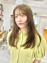 オーリーエトワ 御器所(oorry.etwa) レイヤーカットオリーブベージュ小顔カット束間前髪