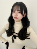 【艶感★シースルーバング】韓国 髪型 大人可愛いウェーブ巻き髪