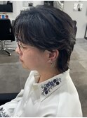 メンズマッシュウルフパーマニュアンスパーマスパイラルパーマ