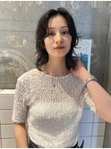 ミディアムウルフのパーマスタイル
