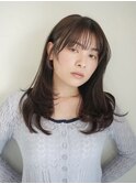 ◎韓国ヘアー顔周りレイヤーボブミディアムおくれ毛前髪万代新潟