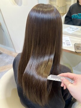 アンド ラ ブランシュ(&.La Blanche) アプリコットオレンジ/くびれヘア/ストレート/縮毛矯正