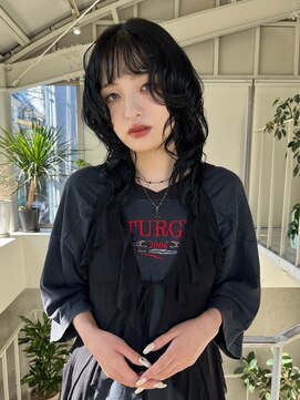 アクアオモテサンドウ(ACQUA omotesando) △ウルフパーマレイヤーパーマハッシュカットブルーブラック