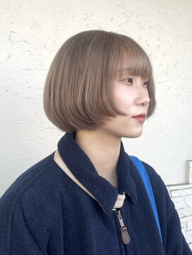 リレーション(Relation) 丸みボブ×ミルクティーベージュカラー