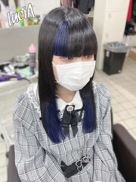 ルシア 京都河原町 烏丸(LuciA) 【レミー100%/54cm】シールエクステ×黒髪×インナー×地雷系