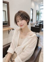 バグズ ヘアデザイン 桔梗が丘店(Baguz HAIR DESIGN)&nbsp;ショートボブシースルーバング小顔丸みショート