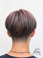 リール リアン(Rire lien)&nbsp;ピンクハイライト×シルバーグレーマッシュショート