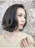 ミディアムボブ   黒髪