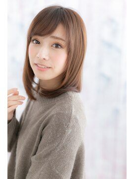 ヘアアンドビューティー ミック(Hair & Beauty miq) 大人かわいい☆斜めバングシアーカラー透明感ワンカールb