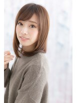 ヘアアンドビューティー ミック(Hair & Beauty miq) 大人かわいい☆斜めバングシアーカラー透明感ワンカールb