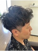 Mens look with permanent wave