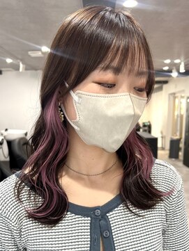 ムク 横浜店(muku) ダブルカラーピンクベージュベージュカラーケアブリーチレイヤー