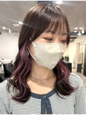 ダブルカラーピンクベージュベージュカラーケアブリーチレイヤー