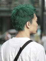 ピークアブー 原宿(PEEK A BOO) グリーン緑髪メンズスパイキーショートウルフ