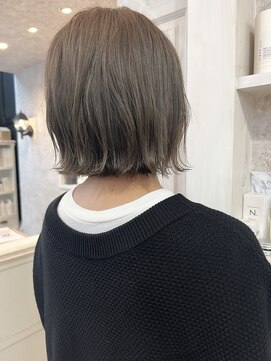 キャアリー(Caary) 福山市美容室Caary人気 青みダークグレージュ透明感夏カラー