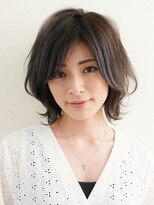 ニーフ 恵比寿(neaf)&nbsp;アッシュカラー黒髪グレーベージュレイヤーロング前髪パーマ市毛