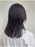 大人可愛い20代30代40代小顔ウルフレイヤーラベンダーグレージュ