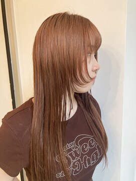 クーナバイトマト 横浜(Cuna by TOMTO) 【KANO】オレンジベージュ  ダブルカラー  顔周りレイヤー