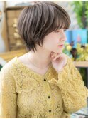 グレーベージュ丸みショートマッシュウルフh3上尾20代30代40代
