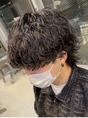 メンズ波巻きスパイラルパーマシャドウパーマ刈り上げマッシュ