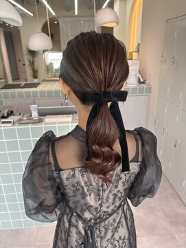 ネウィ 広島(newi) 結婚式お呼ばれヘアセット/ポニーテール/まとめ髪/編みおろし