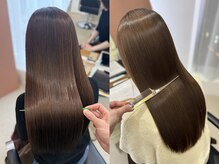 "【ツヤ感アップ ― 髪に輝きを与えたい方におすすめ】髪の表面を滑らかに、自然なツヤと輝きをプラス。"