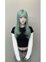 エミーバイモアムー(Emmie byMoremuu)&nbsp;【あいり】ミントグリーン/レイヤー/ダブルブリーチ