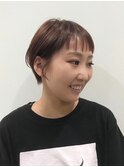 ダークピンク+ショートバング
