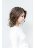 ミディアム【 ロブ × 外ハネ × かきあげ バング &nbsp;】