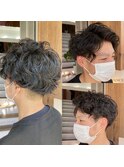 刈り上げ×スパイラルパーマ
