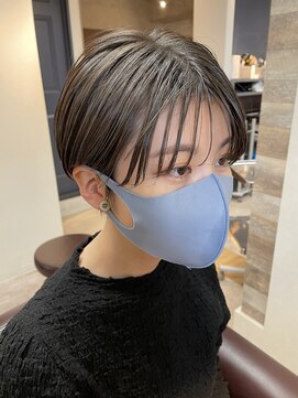 トゥーリ 藤崎店(tuuli) 大人可愛い20代30代40代黒髪前下がりひし形小顔ボブ丸みショート