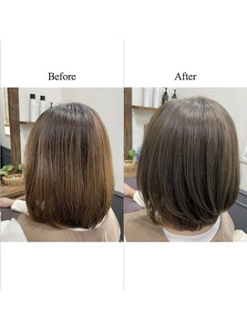 カミケン 清明店(kamiken.) さらツヤ透明感ベージュ美髪ショートボブ【カミケン清明店】