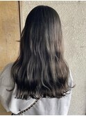 オリーブベージュ デザインカラー ブリーチなしカラー ロング