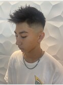 黒髪短髪スキンフェード/フォワードスタイル/10代/20代