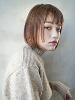 ギークス(GEEKS)&nbsp;【GEEKS渋谷】レイヤーボブ/冬カラー/20代30代/オレンジベージュ