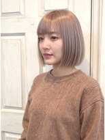 アロマ ヘアルーム 池袋店(AROMA hair room)&nbsp;切りっぱなしボブ/ミルクティーベージュ/秋冬カラー/小顔ボブ