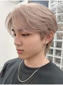 渋谷メンズケアブリーチミルクティーベージュセンターパート◆
