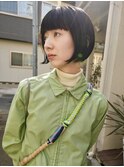 ラウンドボブ/黒髪ボブ/ミニボブ/ショートボブ/20代30代40代