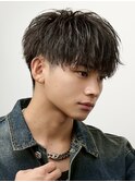 メンズショートツイストスパイラルパーマラウンドマッシュ
