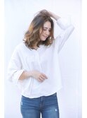 外国人風ミディアムヘア