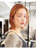 サンド 銀座(sand)&nbsp;切りっぱなしラフなボブ☆オレンジブラウンで夏っぽく