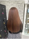イメチェン/レッドブラウン/フルバング/似合わせカット/本厚木駅