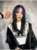 マッシュウルフミディアムレイヤーボブ前下がりボブ小顔ワンレン