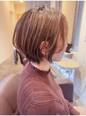 神戸白髪ぼかし・40代ショートボブ・神戸ショートボブ・白髪染め