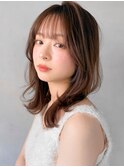 前髪うる艶髪20代30代40代◎艶感アプリコットオレンジ美髪