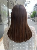 ミディアム/ミディアムヘア/セミロング/ミルクティーベージュ