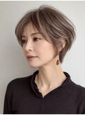 白髪ぼかし脱白髪染め大人ショート40代50代60代