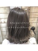 無造作カール3Dカラーイルミナカラー外ハネジグザグバング_北間