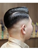 ＜理容室＞＜バーバー＞ビジネス七三スキンフェードサイドパート